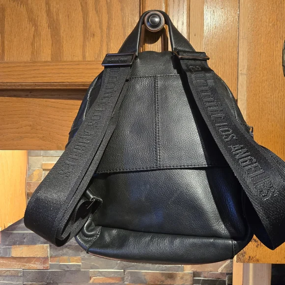 Hammitt Black Leather Backpack with Silver Accents - Picture 2 of 10